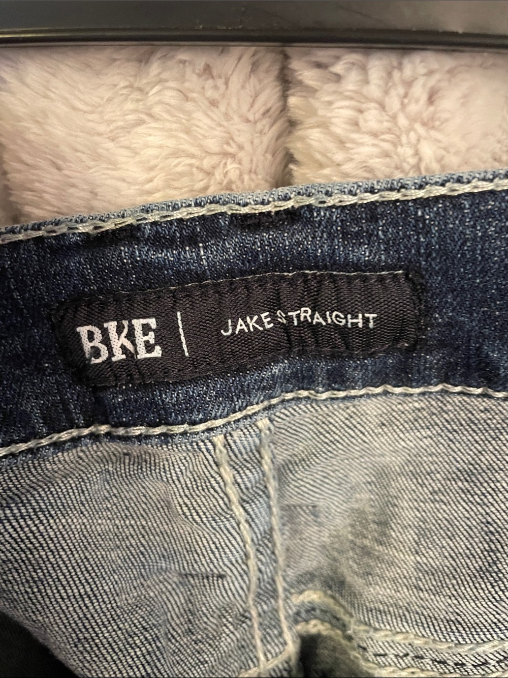 BKE men’s Jake straight Dark Blue Washed Denim Jeans - Picture 3 of 8